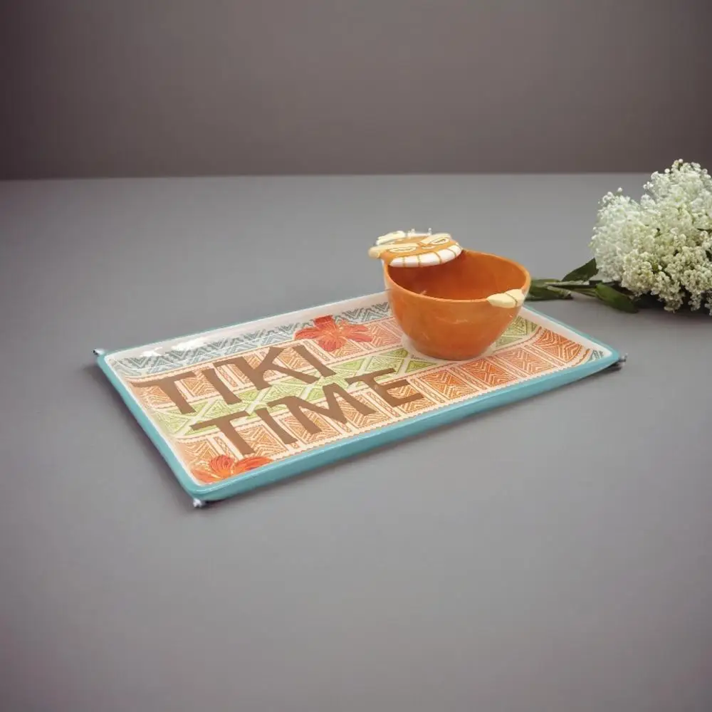manufacturer cheap custom owl design ceramic chips and dips plate with bowl