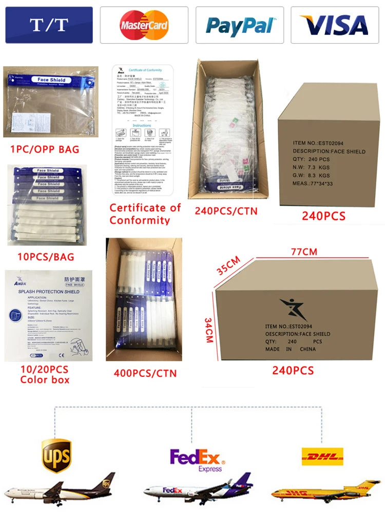 Super Protective Safety Face Glass Shield Anti Fog Protective Plastic Face Shield