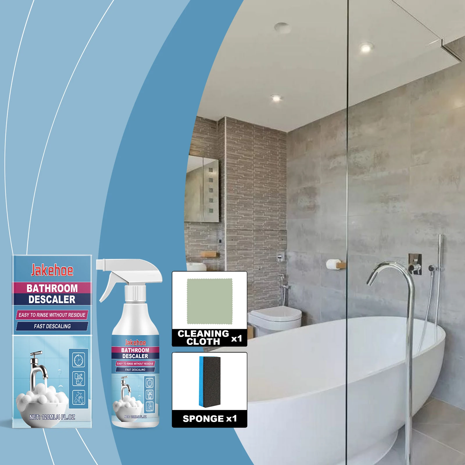 Jakehoe Descaler Product Organic Toilet Descaler Multipurpose Bathroom Cleaner Liquid