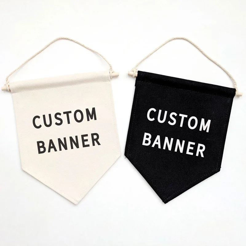 Custom Name Banner Pennant Personalized Wall Decor Kids Baby Room Wall Hanging Decoration Banner Custom Canvas Flag