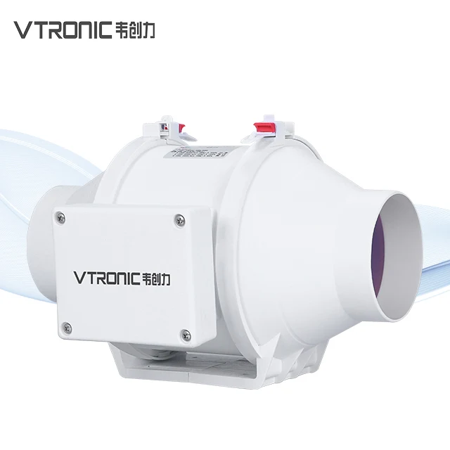 VTRONIC 4' Plastic EC Motor fans Ducted-system Axial fan for Smoke Extractor, Air Exhaust and Ventilation