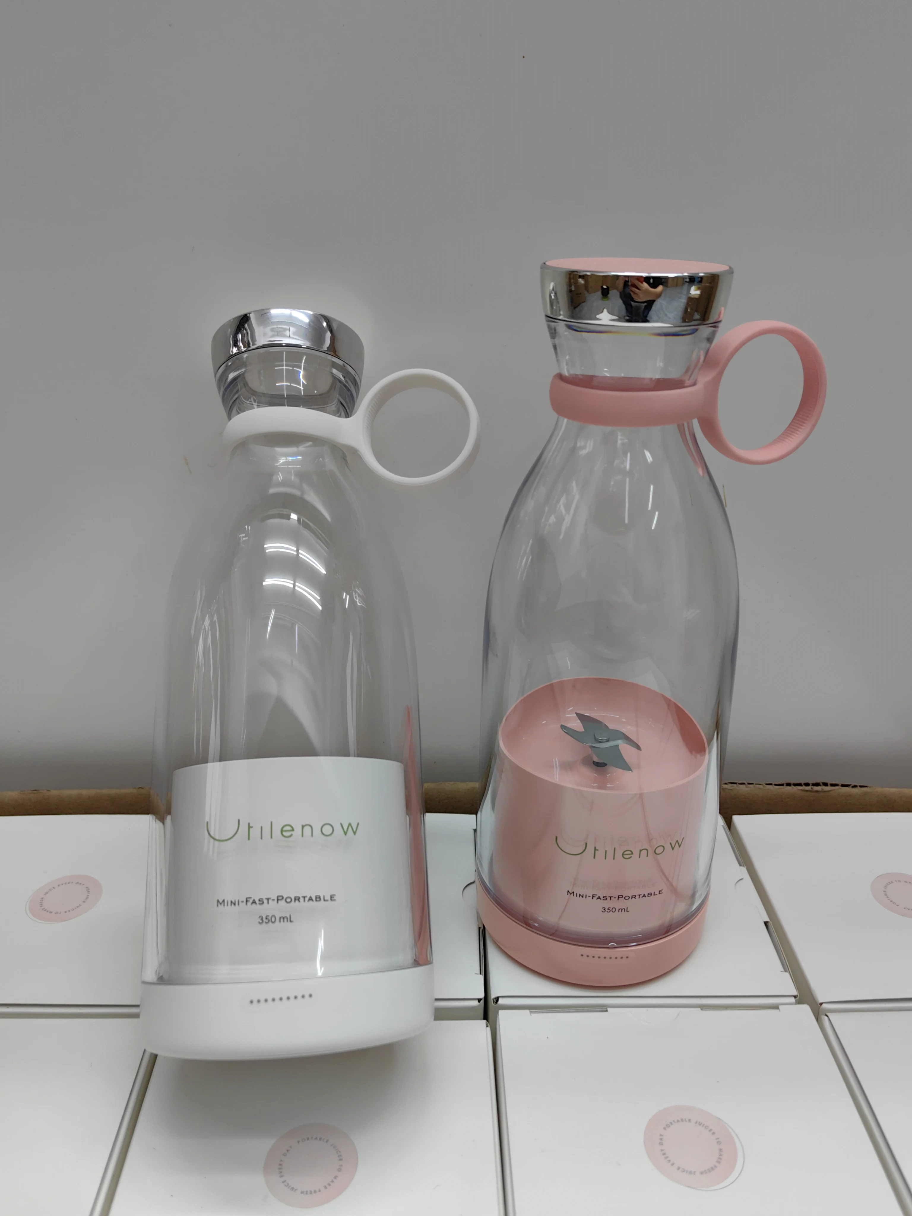 ZILONG Portable USB Mini Oran Juicer 350ml Electric Handheld Blender Stainless Steel Glass Housing RV Smoothies Many Colors