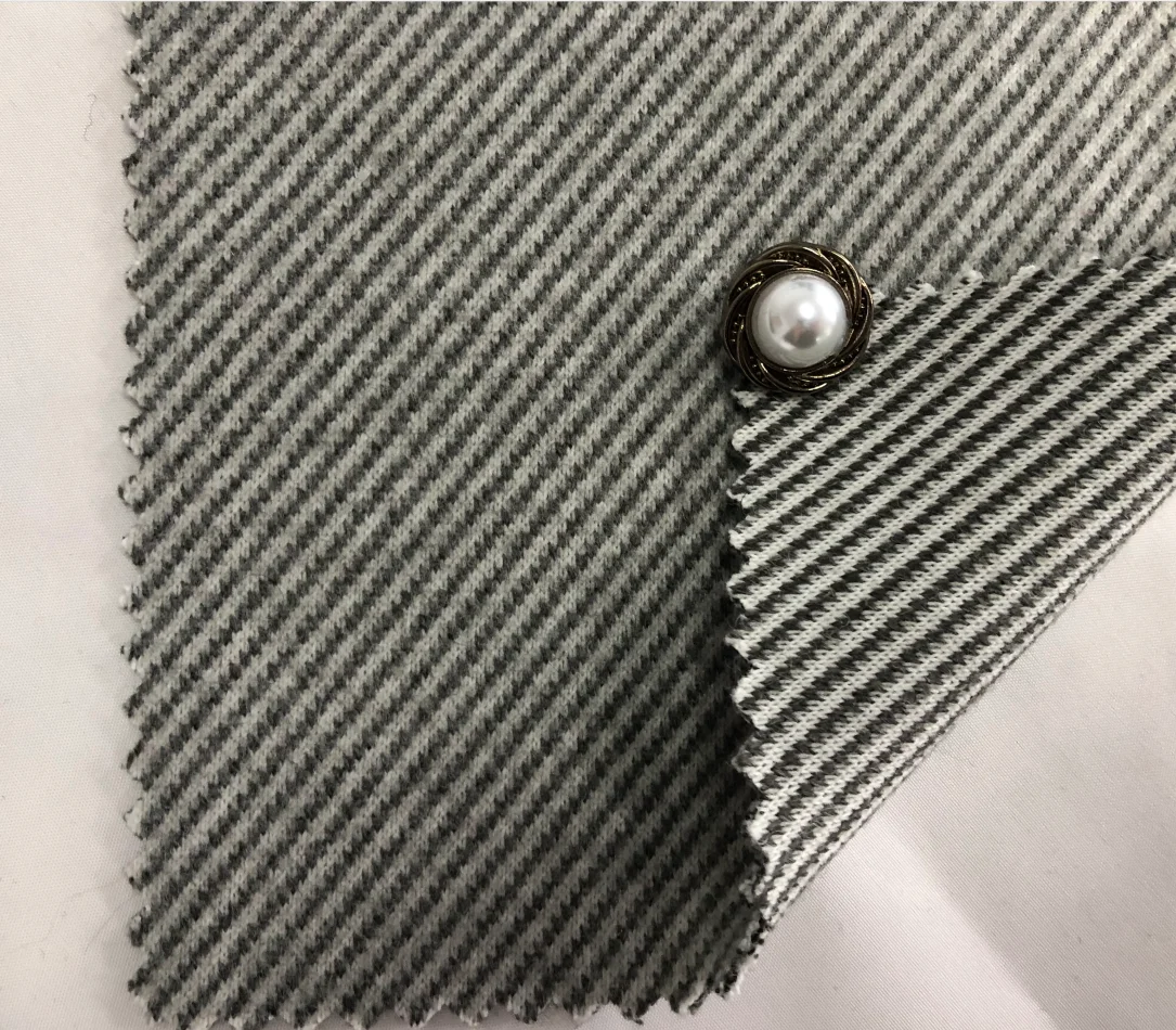 Прямая поставка с завода, коммерческая цена, Смешанная шерстяная серая саржевая трикотажная ткань для куртки