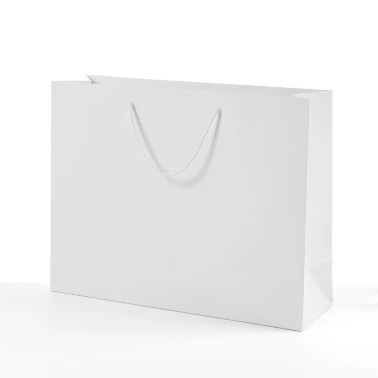 Wholesale Spot White Paper Bags Clothing Shoes Shopping Bags Gift Packaging Paper Bags Custom Logos