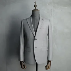 MTM Business Custom Suit For Men 100% Wool  Gray Houndstooth Bespoke Mens Suite Tailor Made  Formal Blazer 2 Piece Set