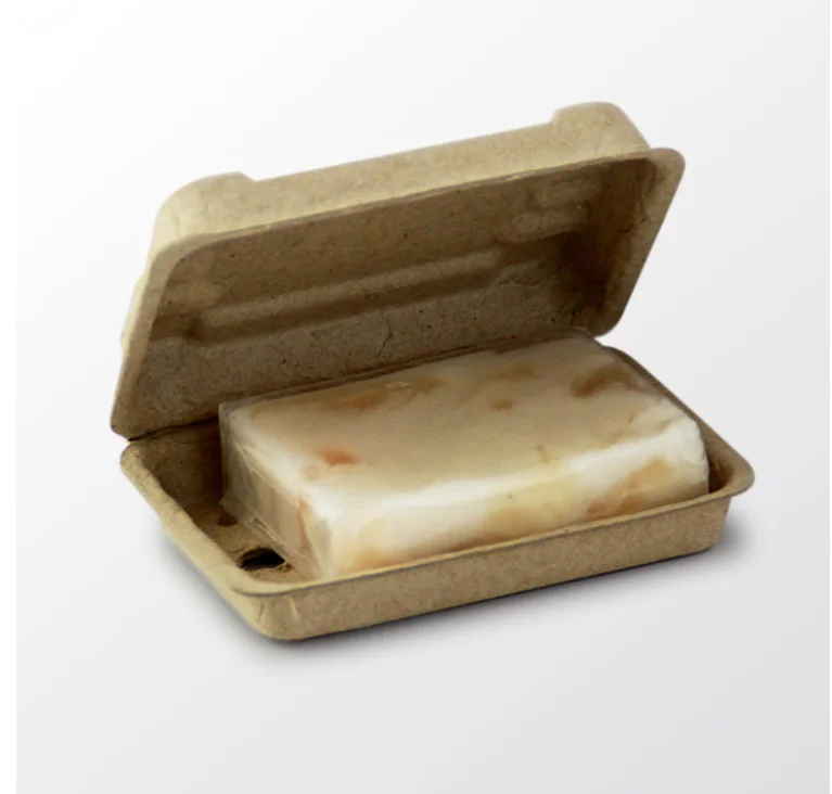 Biodegradable Recycled pulp molded soap packaging box paper molded packing box for soap