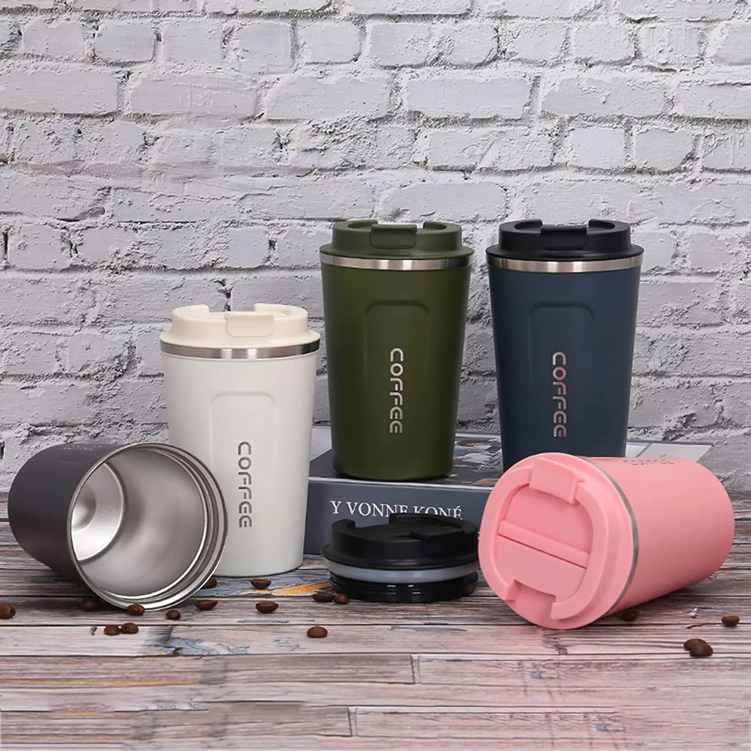 380ml 510ml Custom Logo Double Wall Thermos Insulated Tumbler Beer Travel Reusable Mug Coffee Stainless Steel Cup With Lid