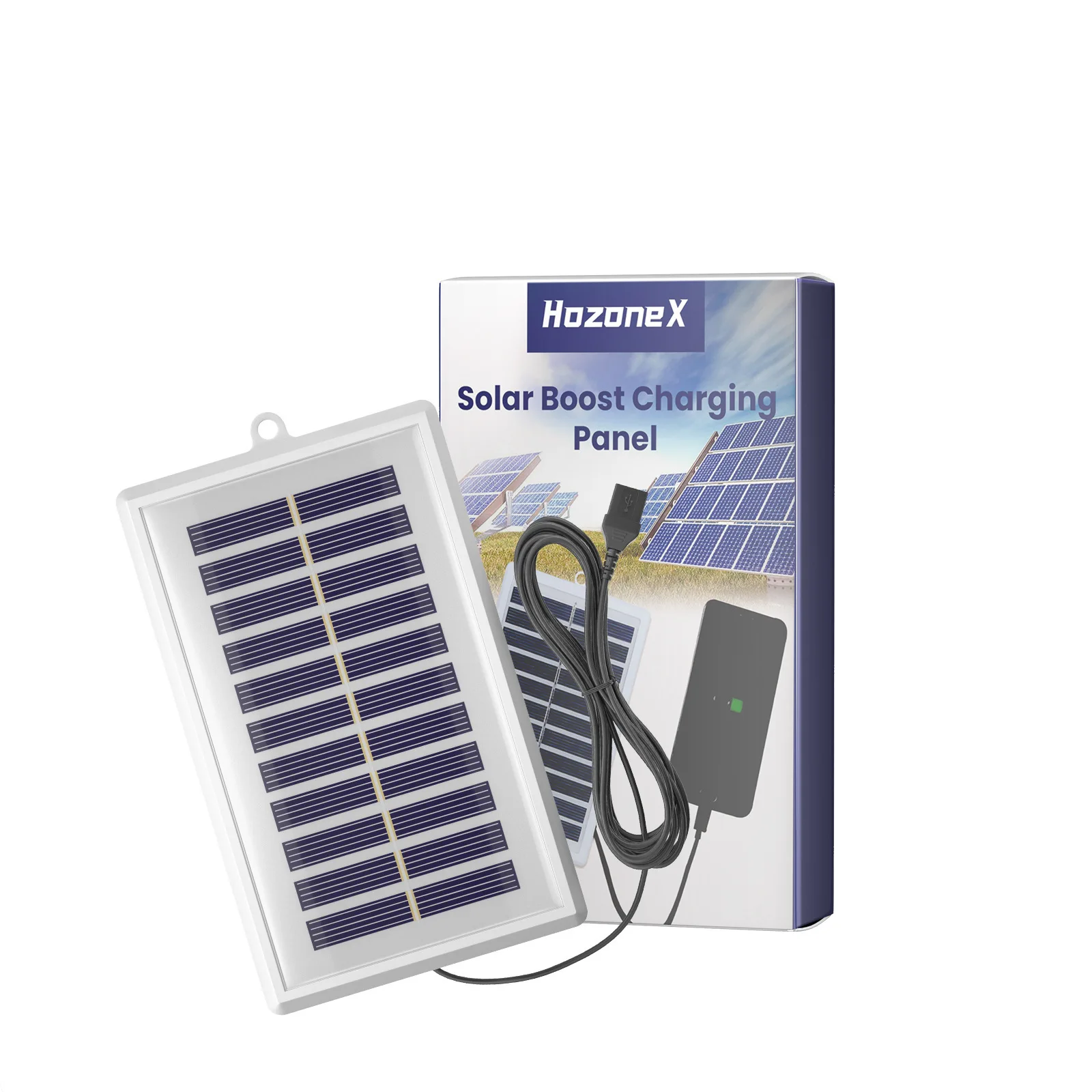HOZONE solar boost charging panel, solar photovoltaic panel voltage regulator mobile phone charger polycrystalline charging pane