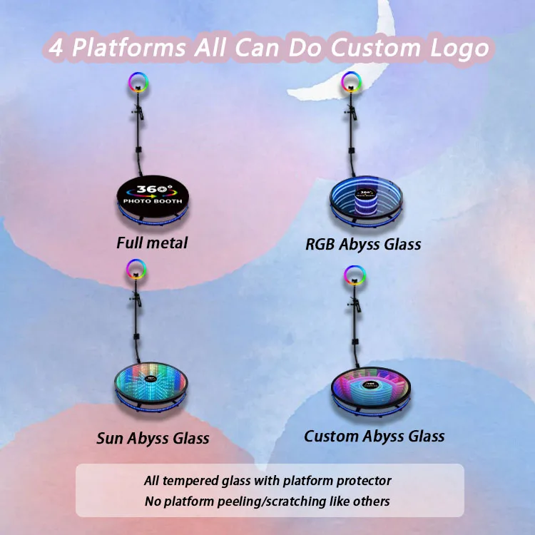 2023 New 360 Photo Booth Props Abyss Glass Machine Foto Ipad Cabina De Fotos Plataforma 360 Camara Booth Ipad Photobooth