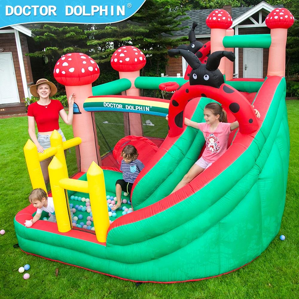 Doctor Dolphin King Insects Theme Cute Jump House Slide Combo Inflatable Bounce House Bouncing Castle Kid Bounce House