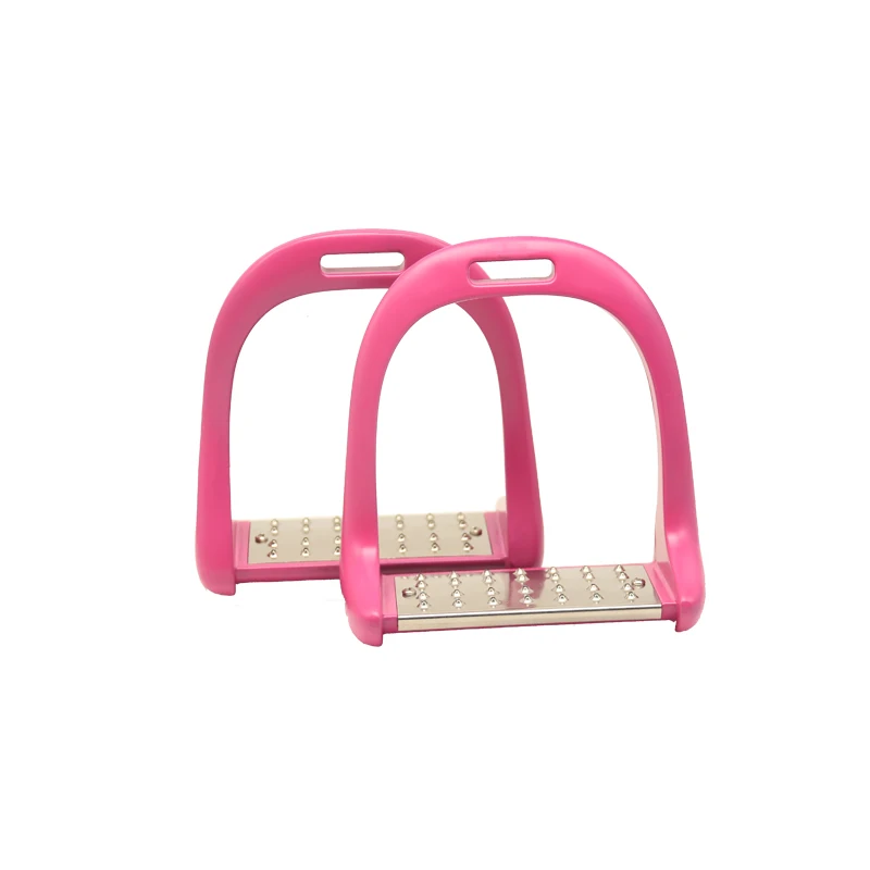 Safety Stirrups Horse Stainless Steel Riding Universal LH Side Made Aluminum Equestrian Leather Available White Red CN;GUA SR07