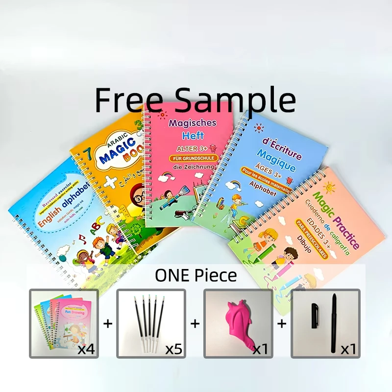 source factory custom copybook reusable groove preschool kids calligraphy practice book magic busy book for kids workbook