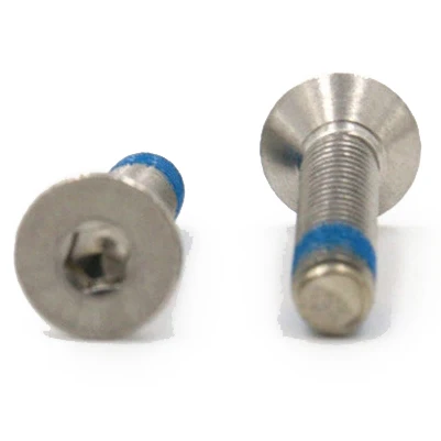 Nylon patch screw Customized stainless steel thread locked countersunk flat head anti loose screw