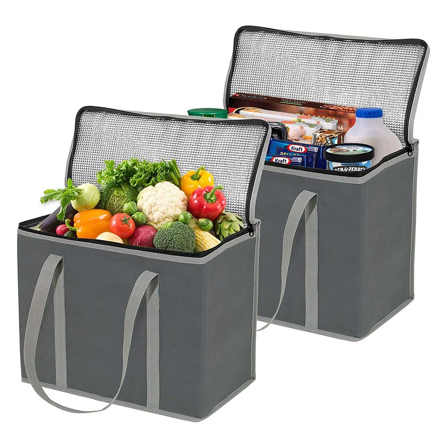 Extra Large Heavy Duty Insulated Reusable Tote Grocery Shopping Bag Lunch Bag Non woven Cooler Bag