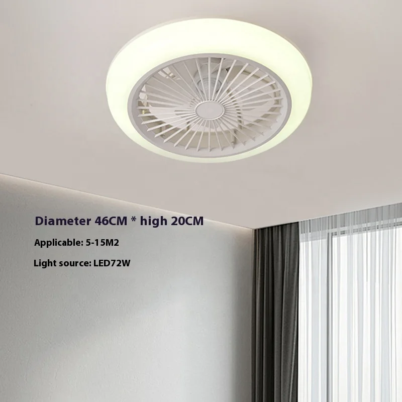 RGB living room bedroom intelligent remote control light integrated silent ceiling LED fan light