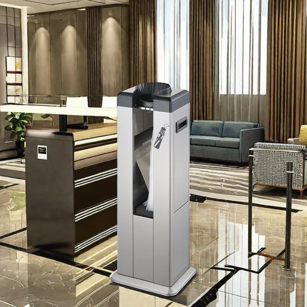 Stainless Steel Automatic Single Chute Head Wet Short Umbrella Bagging Wrapping Machine with 100pcs Free Transparent Plastic Bag