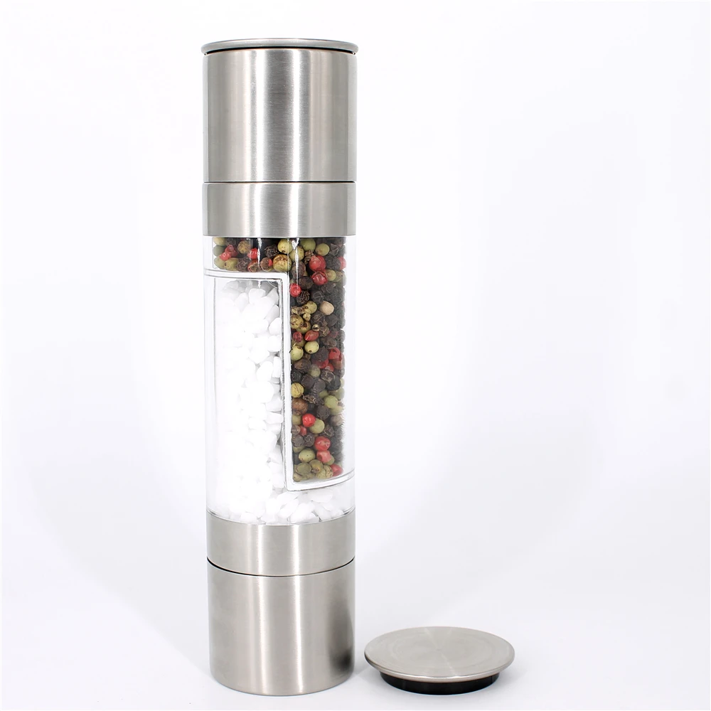 amazon hot 2 in 1 manual salt and pepper mill pepper grinder with double ended design
