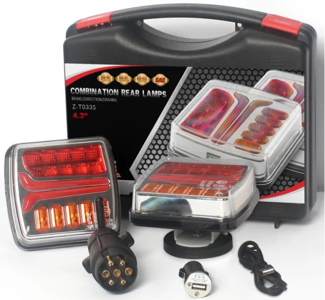 Bonsen 12V-24V LED Trailer Truck Tail Lamps Car Rear Taillight With Reversing Running Brake Turn Lights position light