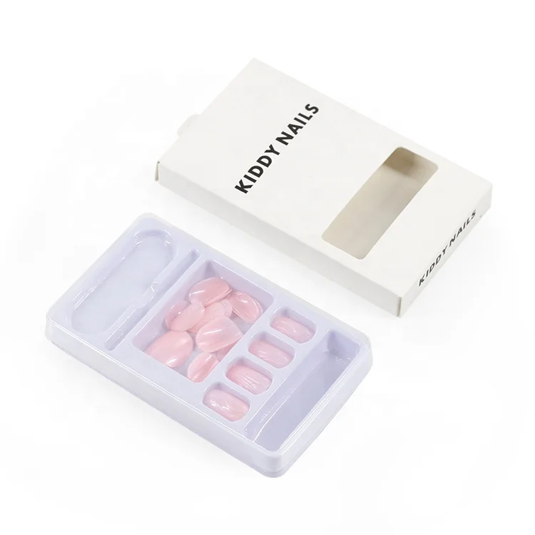 Custom press on nails package box artificial fingernails paper box with blister packaging