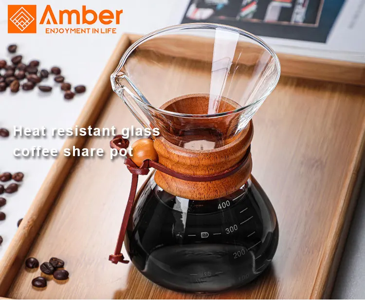 Устойчивый к высоким температурам стеклянный кофейник 400 мл бариста кофеварка для наполнения кофе сервер чая перколяторы