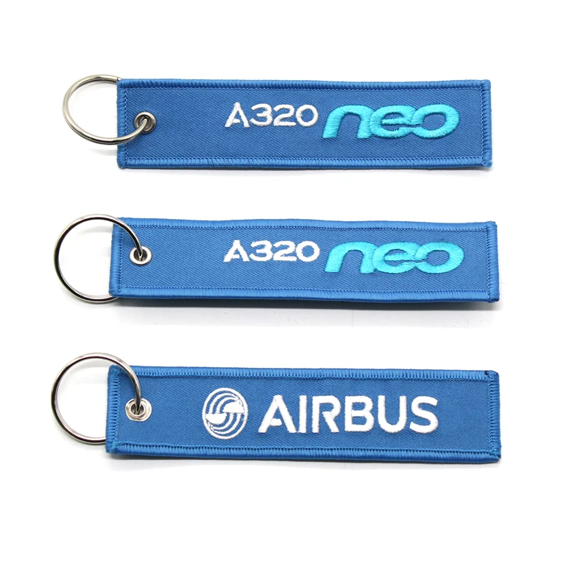 Personalized embroidered pilot keychain with key ring