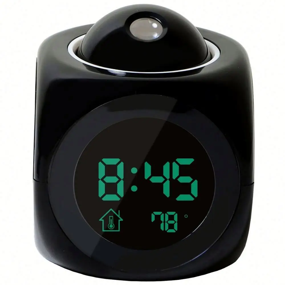 LCD Projected alarm clock despertador digital led projection table clock Talking Voice Prompt Thermometer Snooze