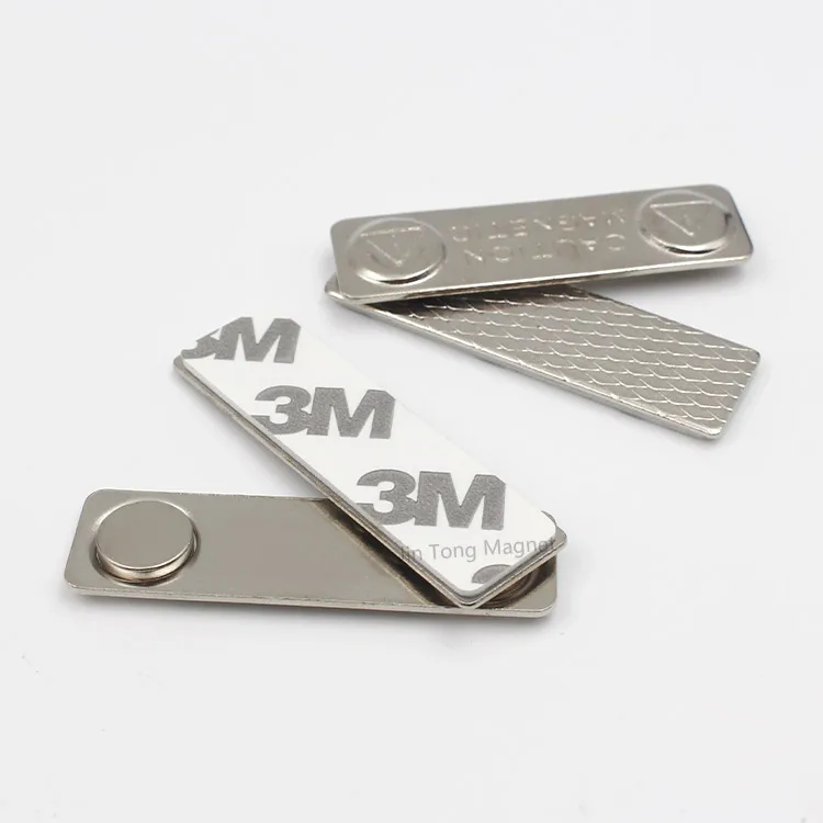 Steel Plate Double Magnets Inside Metal Magnetic Name Tag Holders Name Badge Magnets
