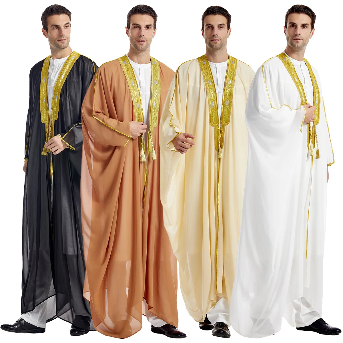 Muslim Arab Men Thobe Thawb Caftan Suit Islamic Clothing Abaya Saudi Men
