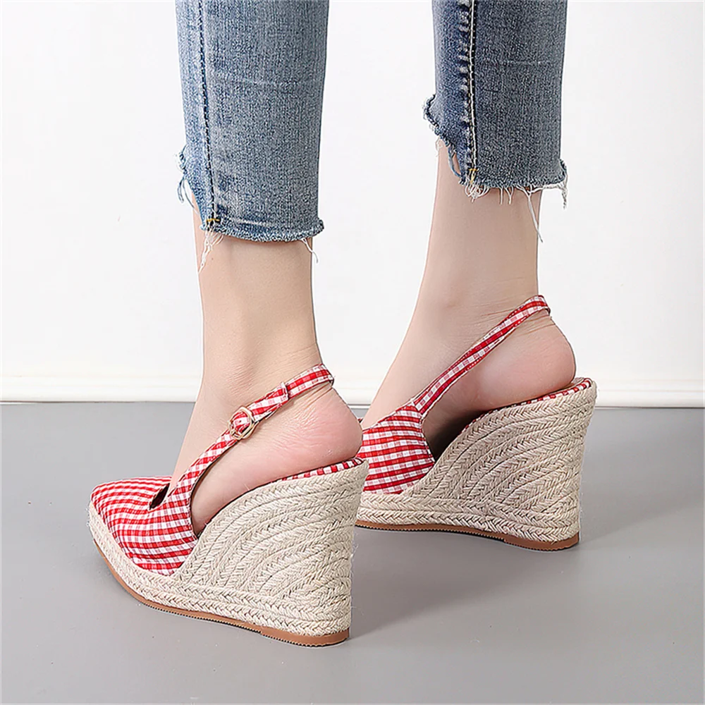 Womens Wedge Sandals Closed Toe Ankle Strap Buckle Platform Espadrille Casual Summer Shoes