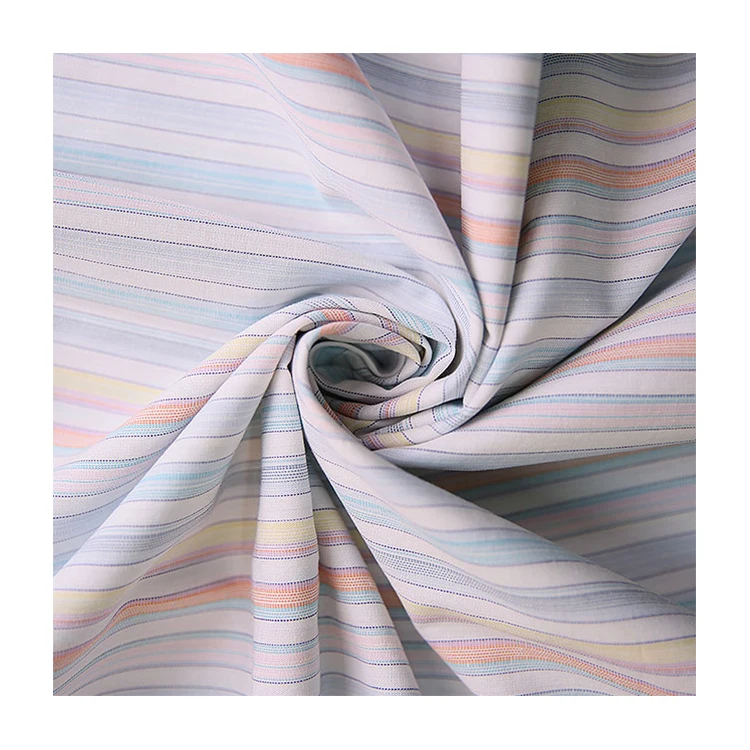 Breathable Colorful Yarn Dyed Fabric 100%Cotton Stripe Fabric For Shirts