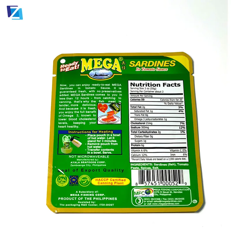 Алюминиевая фольга для готовки сардин, термостойкая сумка с принтом на заказ