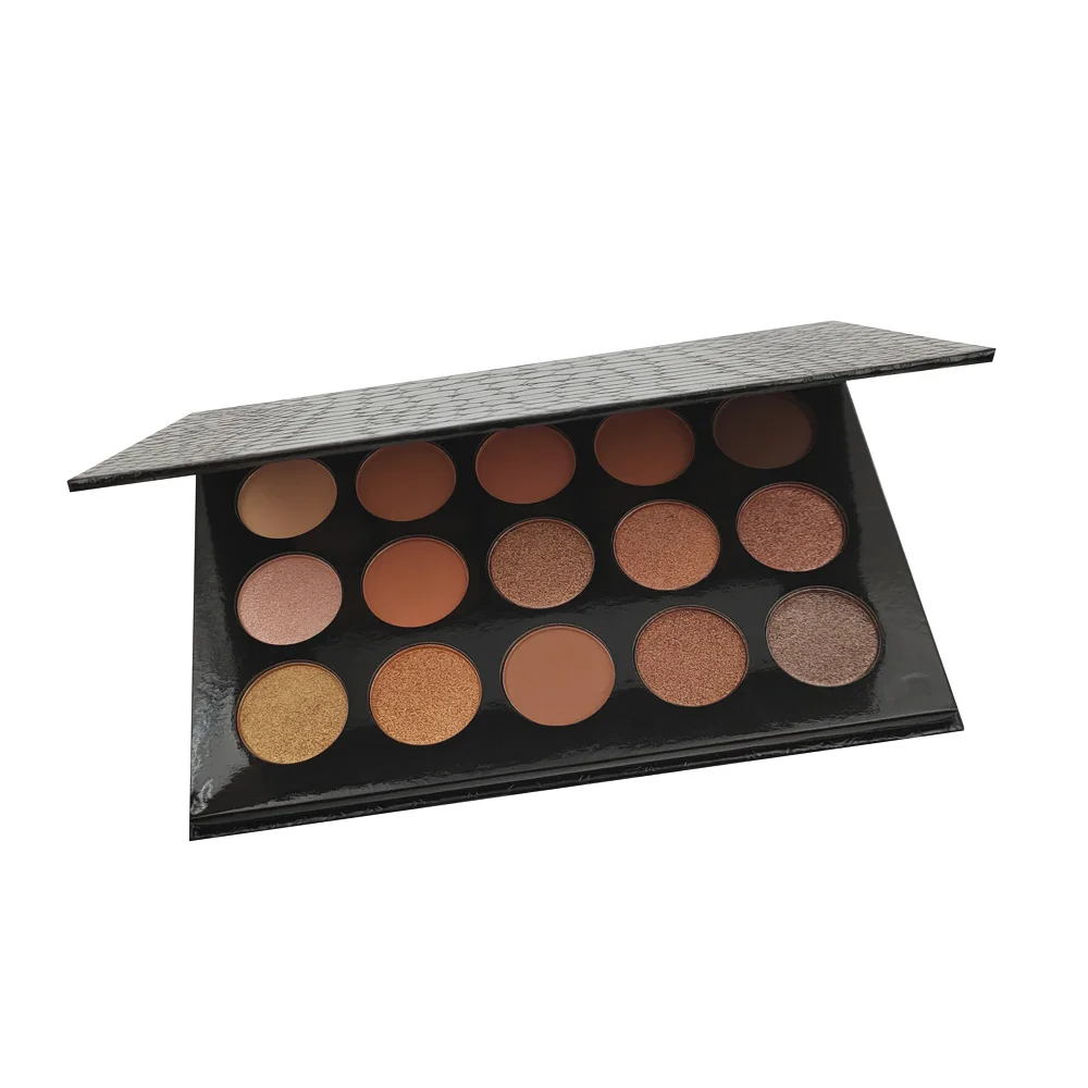 15 Colors Private Label Cosmetics No Brand Makeup Custom Eyeshadow Palette High Pigment Vegan Eye shadow