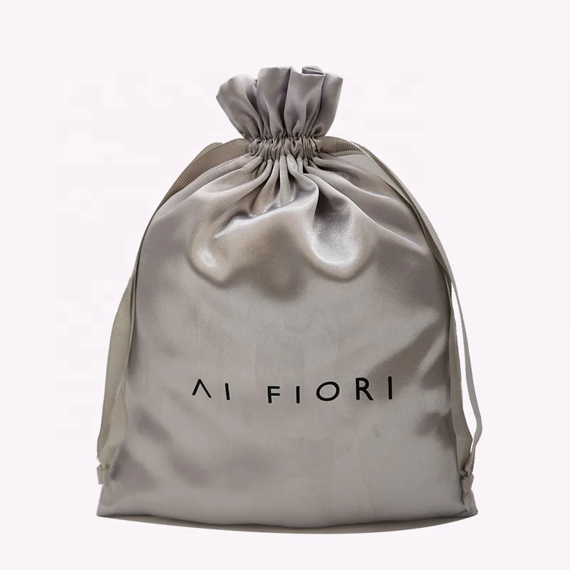Gift Pouches Manufacturer Custom Logo Soft Wig Underwear Drawstring Silk Satin Bags