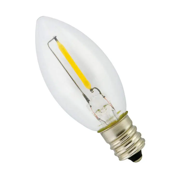 C9 E17 110V Mini Plastic LED Replace Christmas Decoration Dimmable 0.6W 1w Filament Candle Led Bulb
