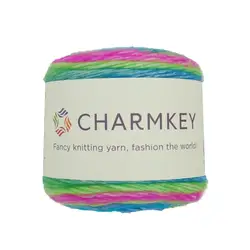 Charmkey необычная разноцветная мягкая полиэфирная и акриловая Смешанная хлопчатобумажная пряжа для вязания крючком яркая одежда