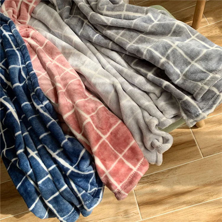 single soft plaid flannel korean blankets