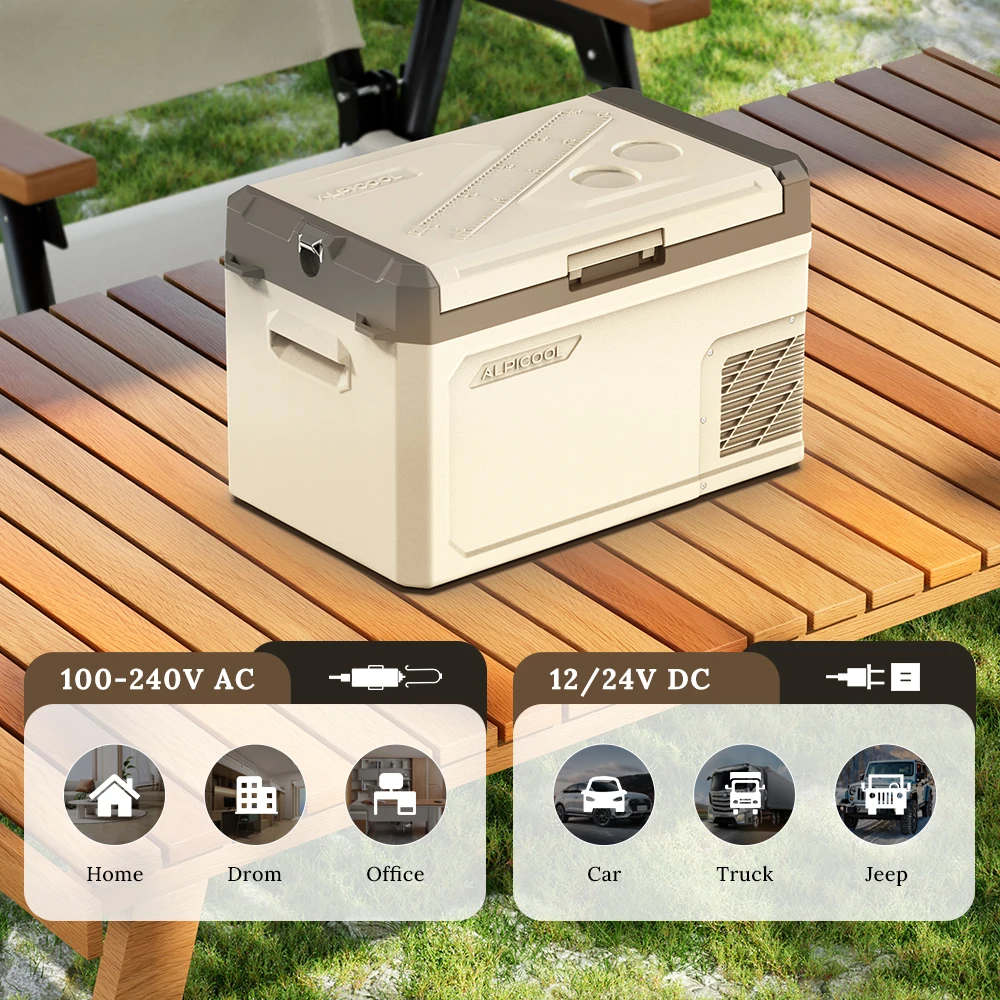 Alpicool GE40 12V AC DC Dual Use Freezer Single Zone Cooler Electric Eco-Friendly Fridge Portable Camping Car Refrigerator