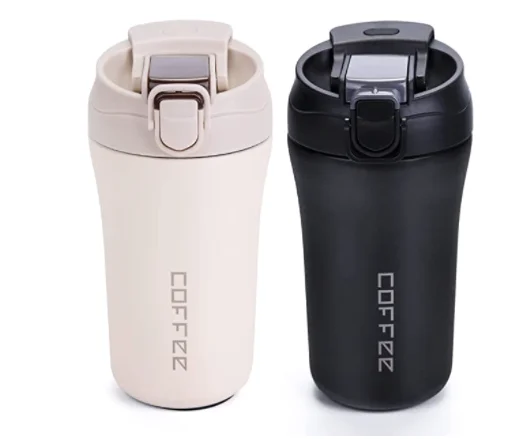 Vacuum Insulated Coffee Travel Mug Spill Proof 14 oz Travel Coffee Mug with Lid and Straw, Reusable Coffee Tumbler