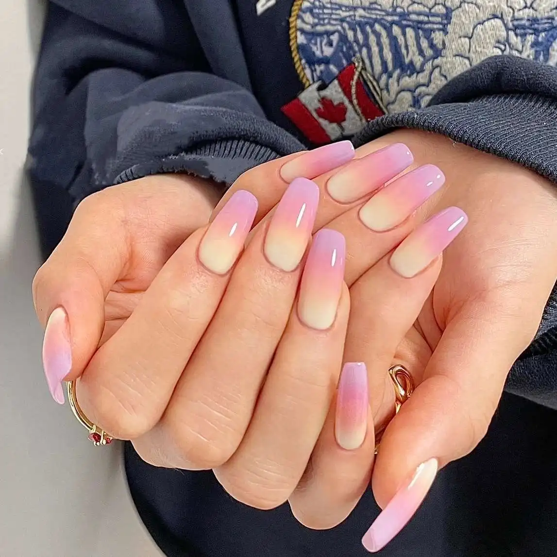 Wholesale butterfly Ballerina Fake Nails Tips Gradient Glitter Press On Nails