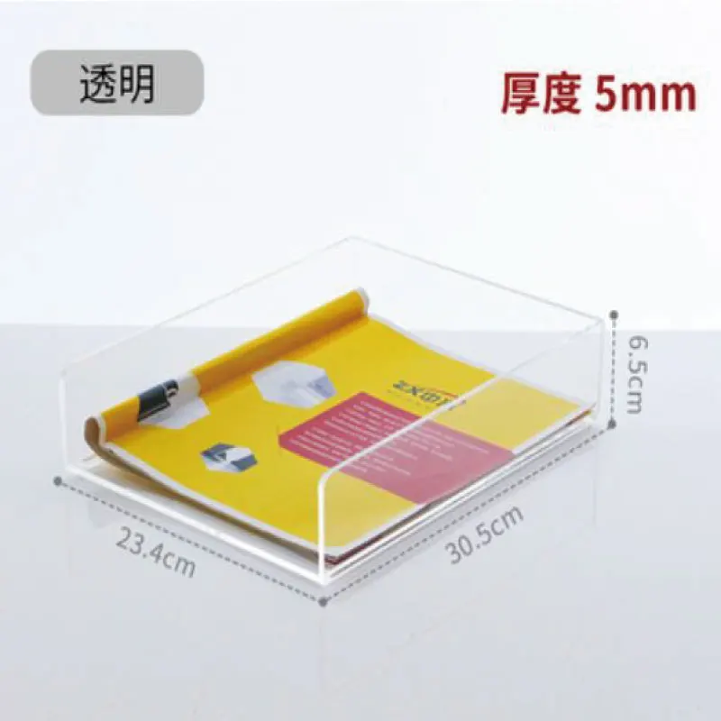 Desk Paper Organizer Tray Clear Acrylic Stackable Document Organizer Office Color File Tray Organizer for A4 Paper Holder