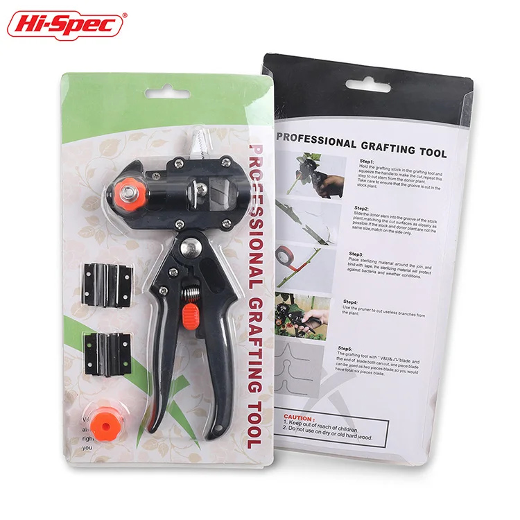 Garden Grafting Tool Set Tree Pruner Scissor Anti Slip Grip Metal Pruner