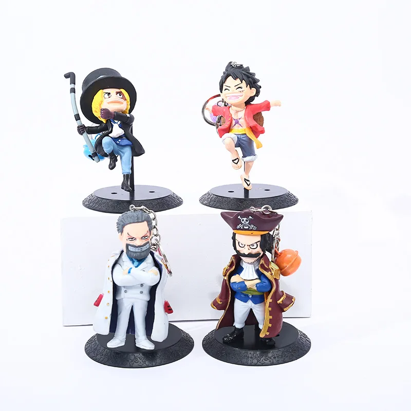 Custom Action Figures Anime Cool Cartoon One Luffy Piece Keychain Car Key Bag Accessories Key Rings Party Gift Key Chain Set