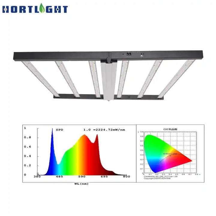 Hortlight  600W  6 bar Hot Selling Saving Space Full Spectrum driver built in  with dimming led grow light