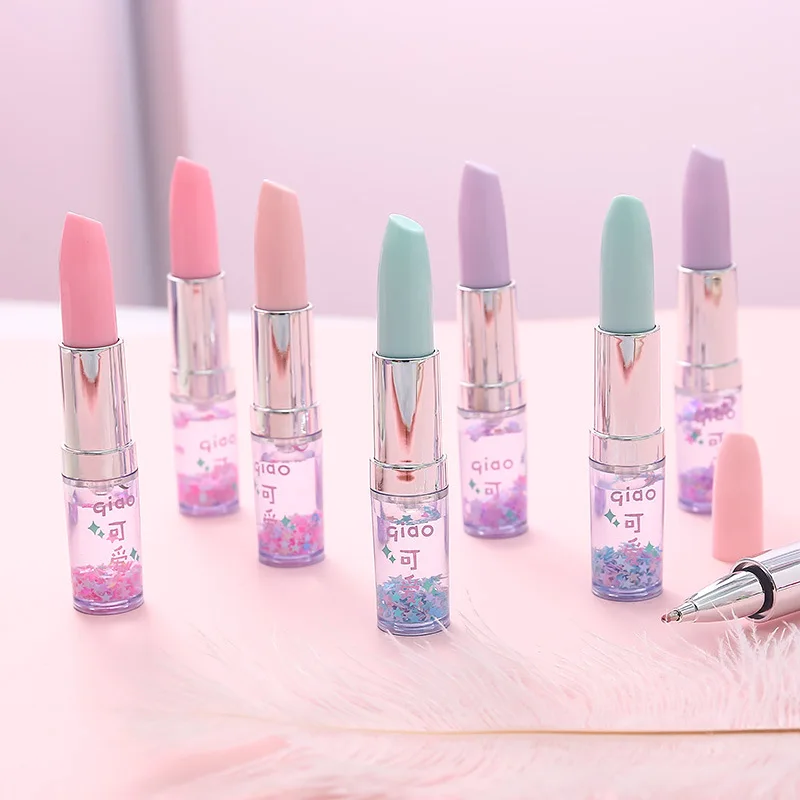 Fancy South Korea New Personality Lipstick Quicksand Ballpoint Pen Ladies Girl Promotional Gift Pen Lovely Quicksand Ball