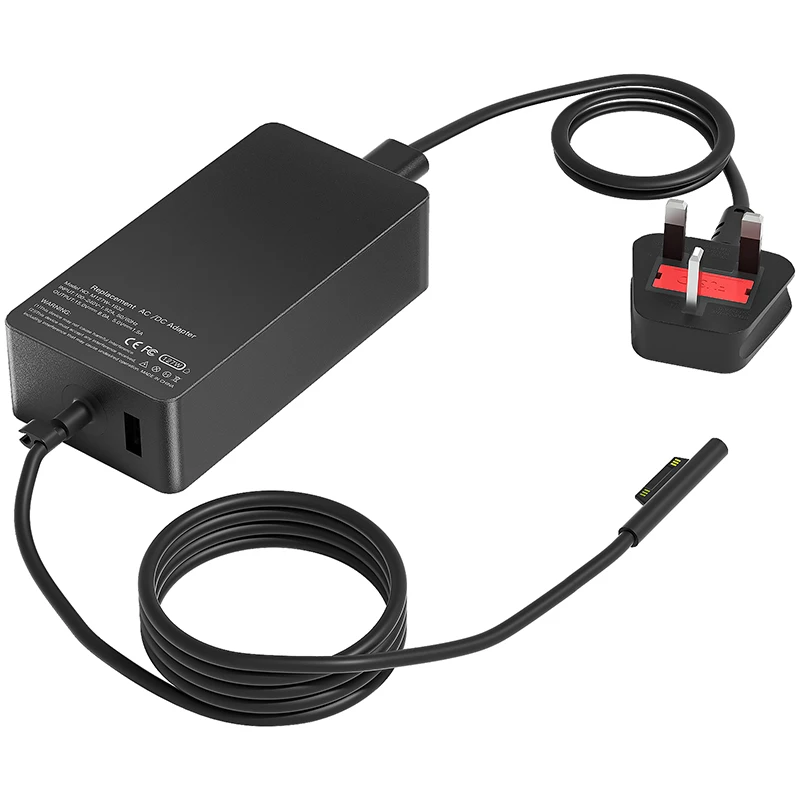 U&L Test 127W Replacement Laptop A1932 Charger for Microsoft Surface Pro 8 7 6 i5 5 4 3 AC Surface Laptop Charger