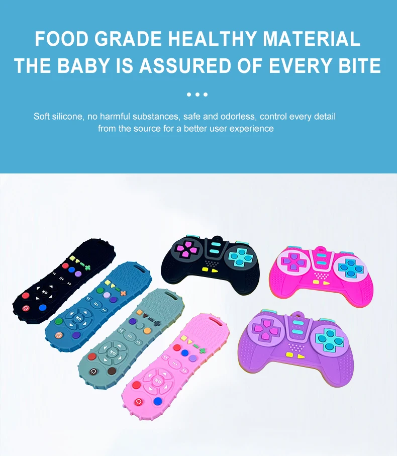 Free Sample Baby Remote Control Teething Toy Food Grade TV Remote Control Shape Baby Teething Toy