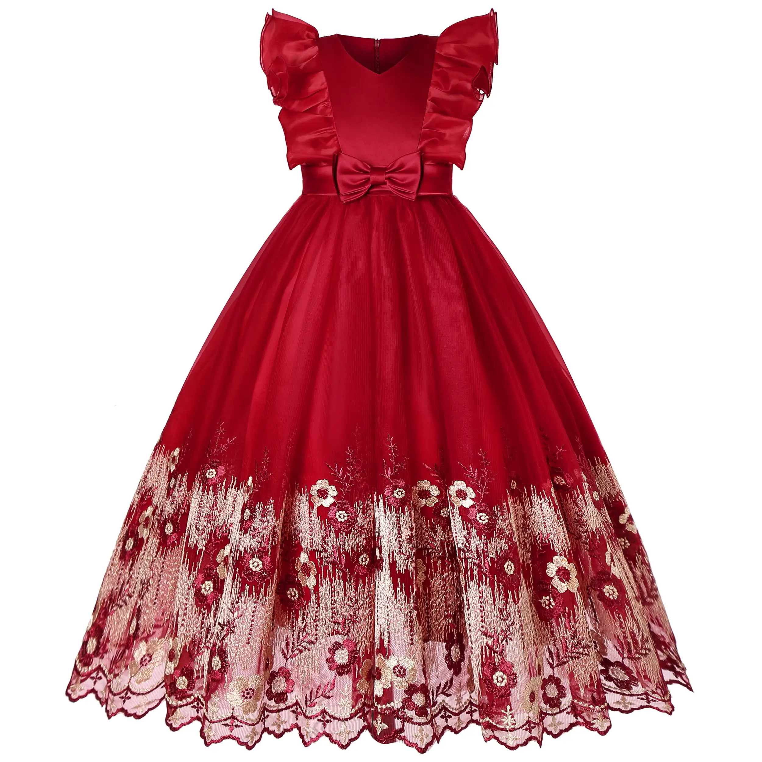 Goodada Garment Short Sleeve Fair Girl Flower Party Frock Designs Birthday Dresses for 6 to 14 Years Girls
