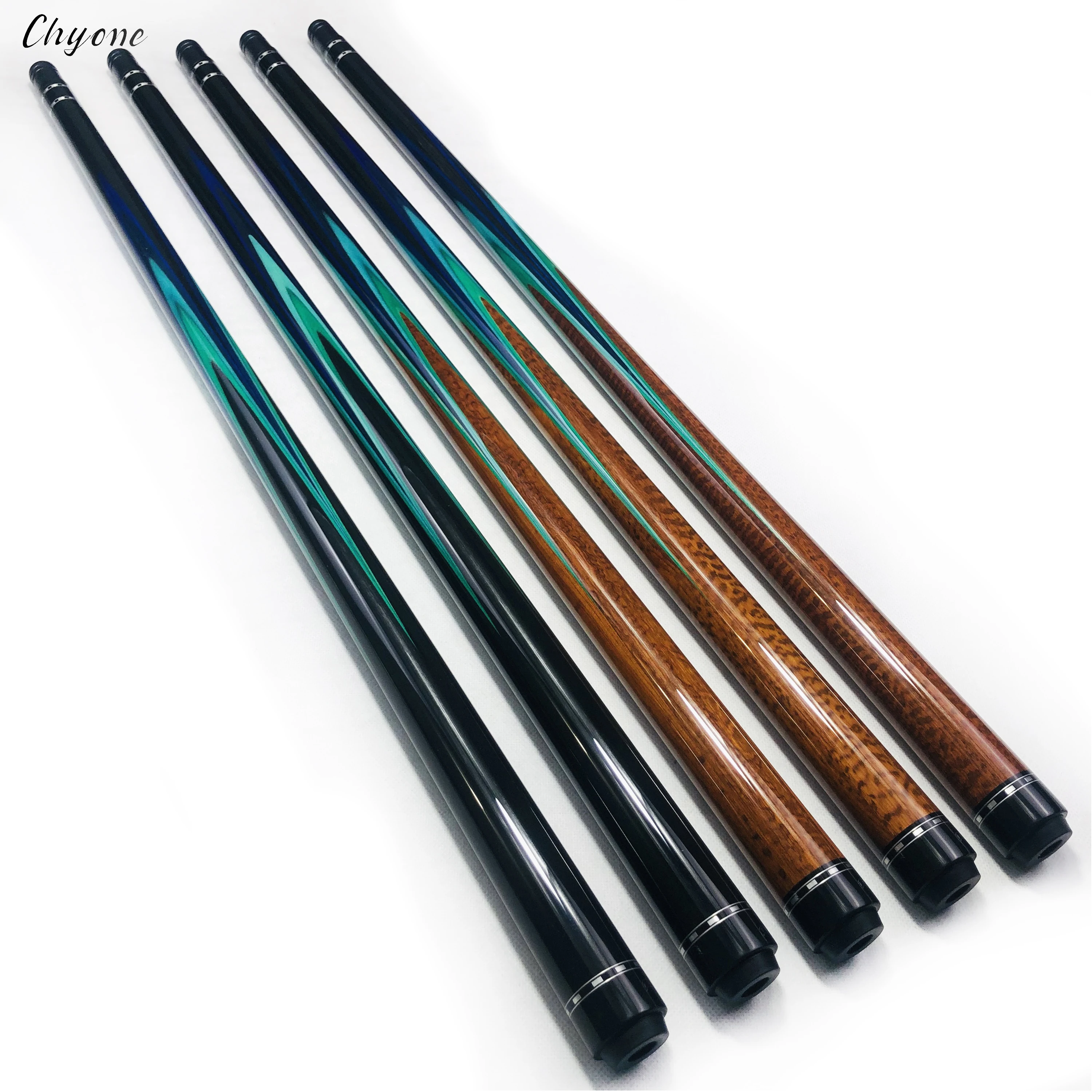 korea Carom cue Chyone custom rainbow design snake wood spliced billiard cue handmade pool cue