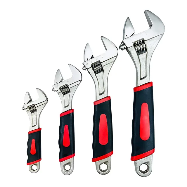 4pcs Adjustable wrenches set  Shifter Movable Spanners Set Adjustable Wrench Tools Kit with (6/ 8/ 10/12 IN)