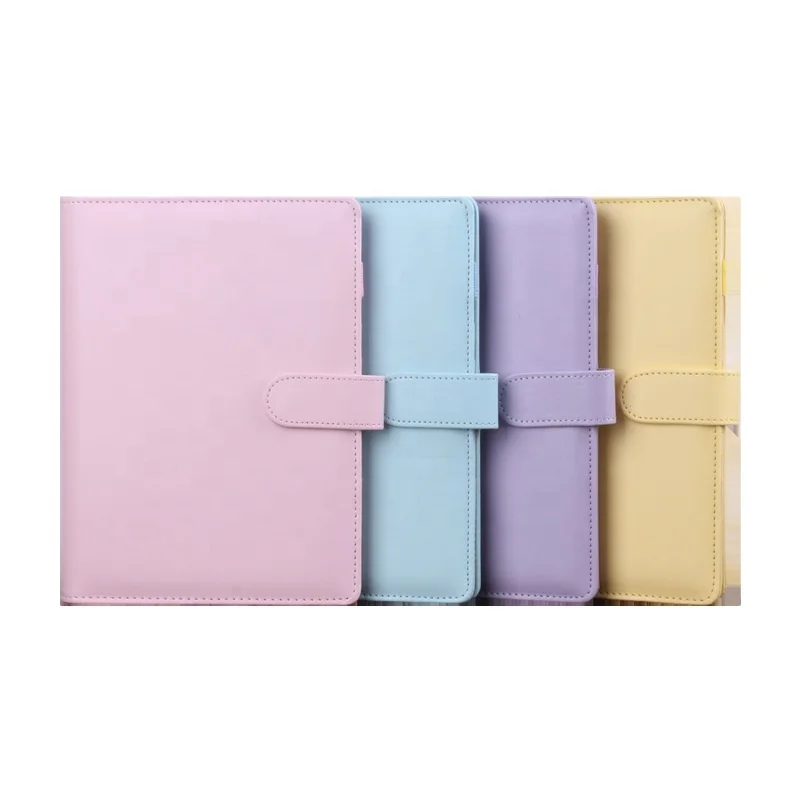 Macaron A6 PU Leather 6 Rings Loose-leaf Binder, Agenda Planner Organizer Stationery/